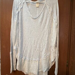 We The Free Light Blue Long Sleeve Top